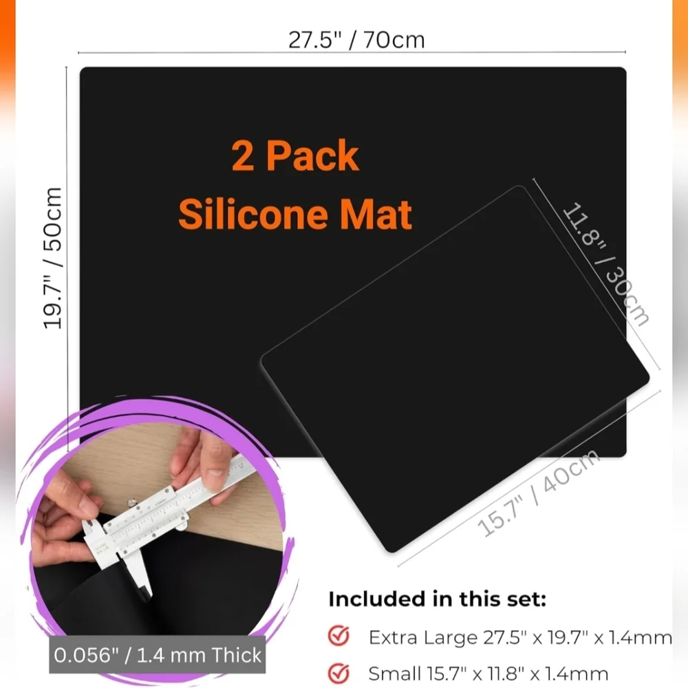 2 Pack Silicone Mats for Kitchen Counter